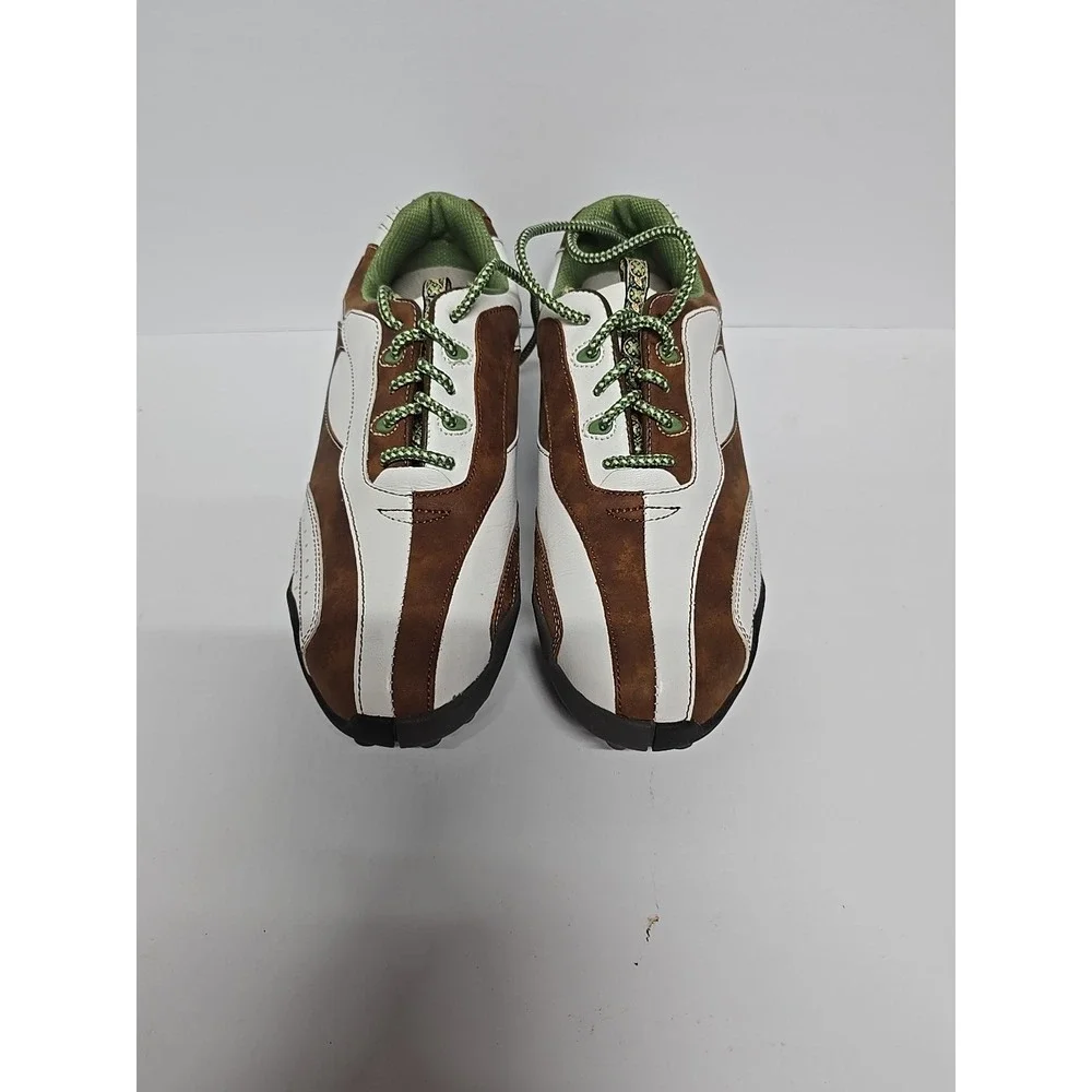 FootJoy Lopro Women's Brown, White And Lime Green Golf Shoes Size 7M‎ #97114